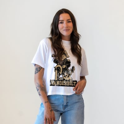  Vanderbilt Commodores Gameday Social Women's Vault Mascot T-Shirt - White