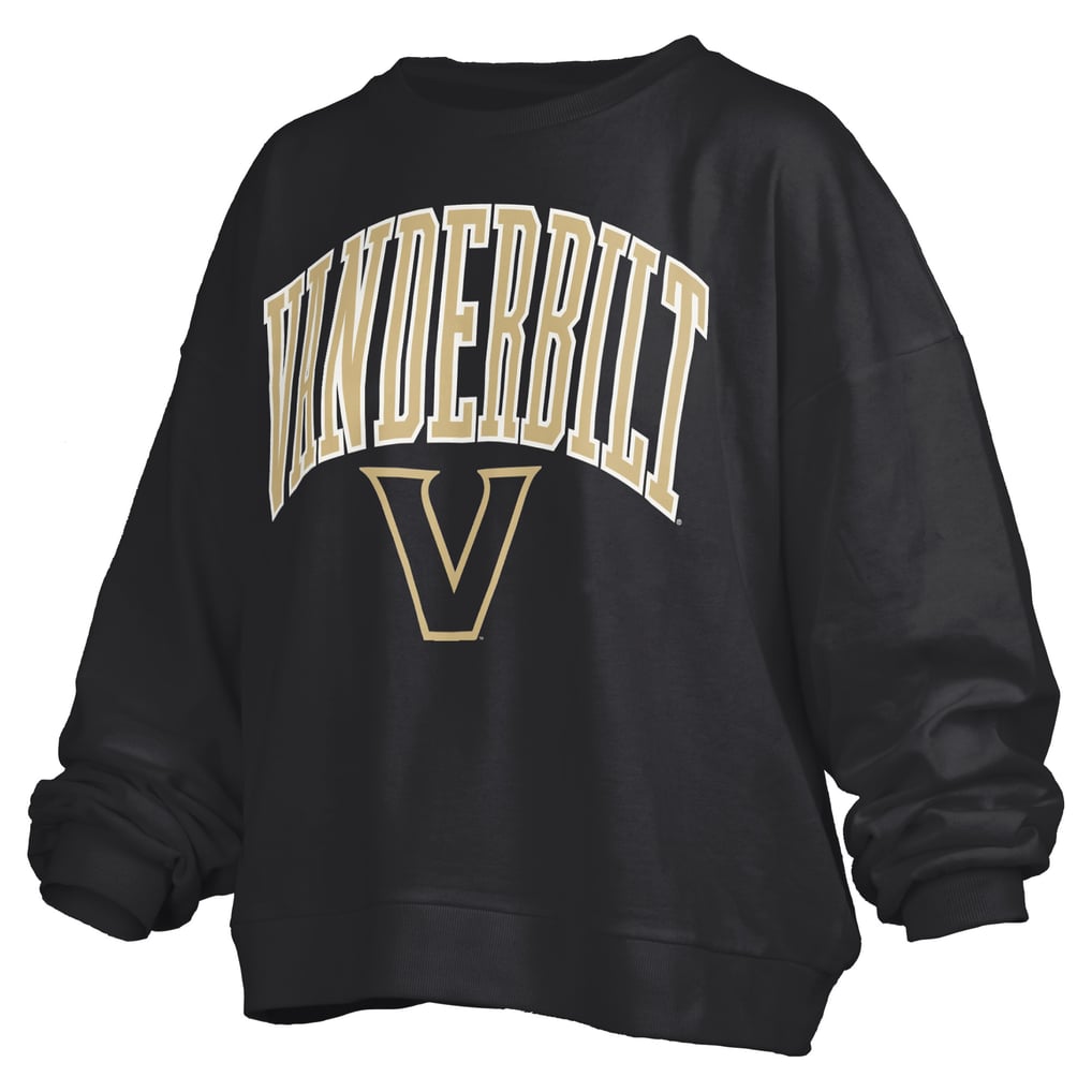 Vanderbilt Commodores Pressbox Women's Oversized Janise Arch Over Logo Fleece Sweatshirt - Black