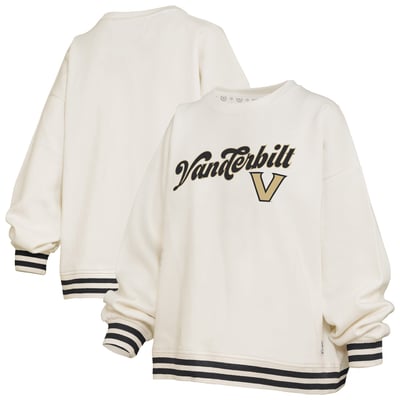 Vanderbilt Commodores Pressbox Women's Bonanza Chenille Ribbed Sweatshirt - Cream