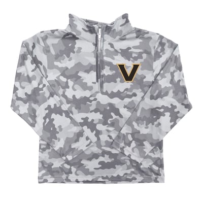 Vanderbilt Commodores Vive La Fete Youth Camo Quarter-Zip Sweatshirt - Gray