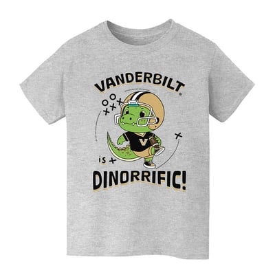 Vanderbilt Commodores Vive La Fete Youth Dinorrific T-Shirt - Gray