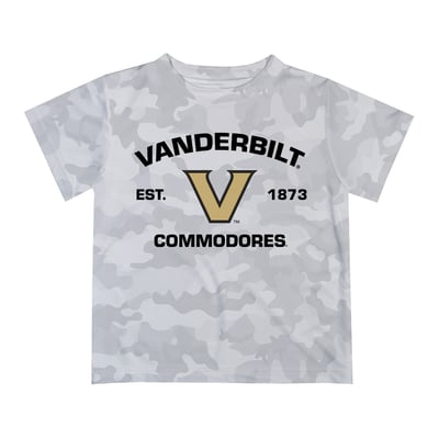  Vanderbilt Commodores Vive La Fete Youth Est. Date Camo T-Shirt - Gray