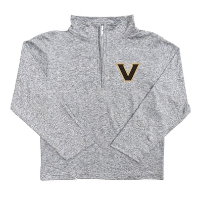  Vanderbilt Commodores Vive La Fete Youth Team Logo Quarter-Zip Sweatshirt - Heather Gray