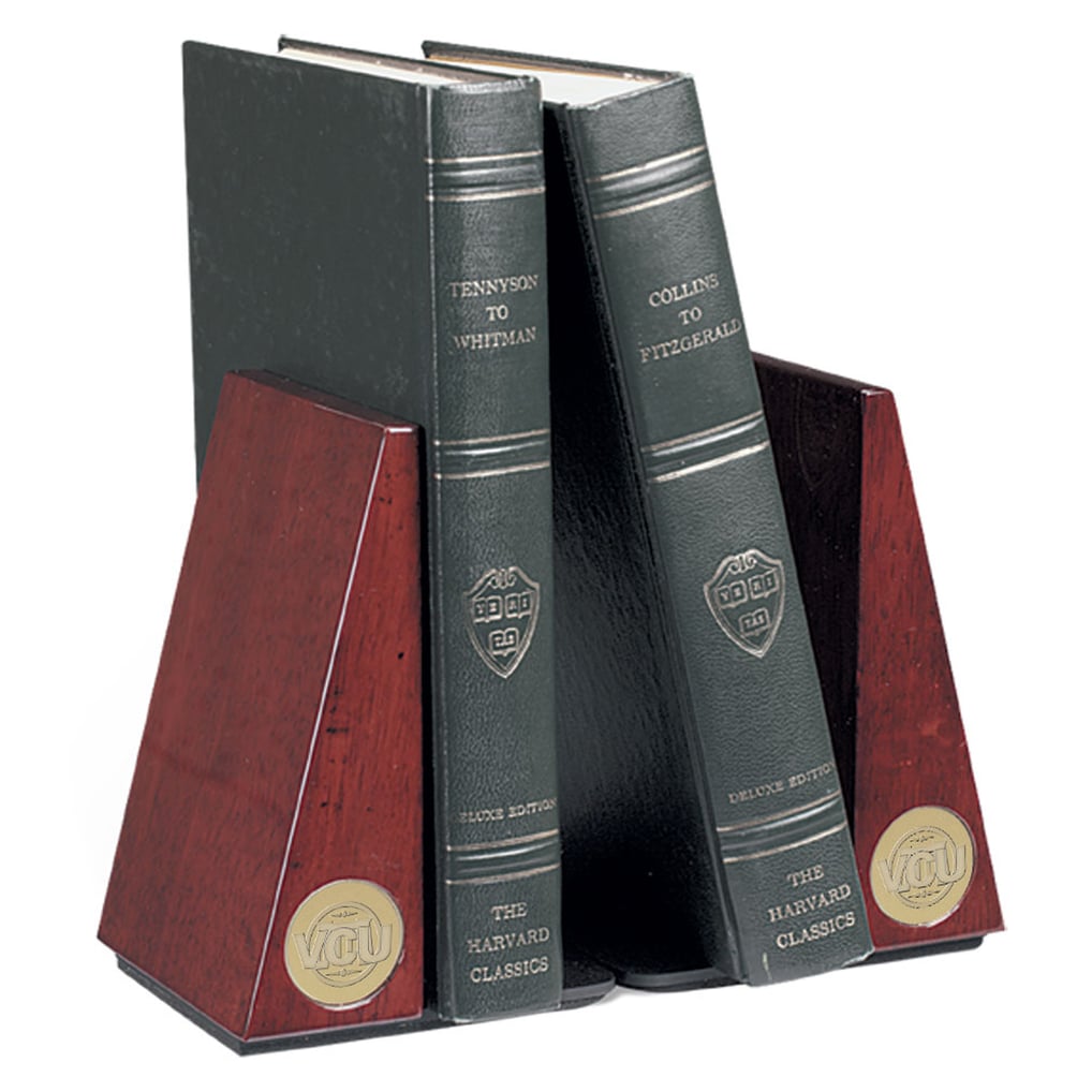 VCU Rams Rosewood Bookends - Gold
