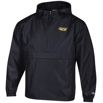 VCU Rams Champion Packable Half-Zip Hooded Jacket - Black
