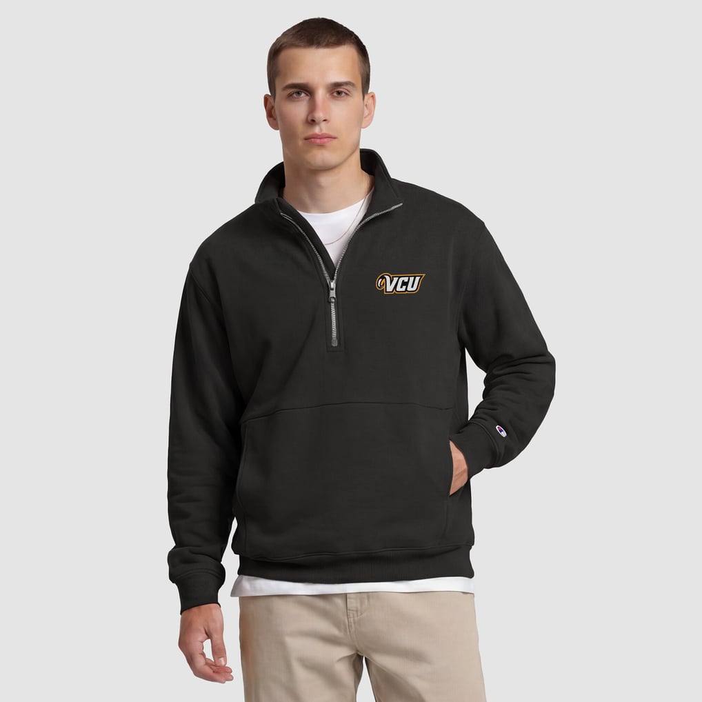 VCU Rams Champion Quarter-Zip Fleece Pullover - Black
