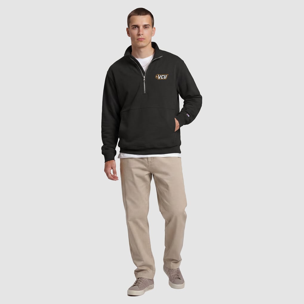 VCU Rams Champion Quarter-Zip Fleece Pullover - Black