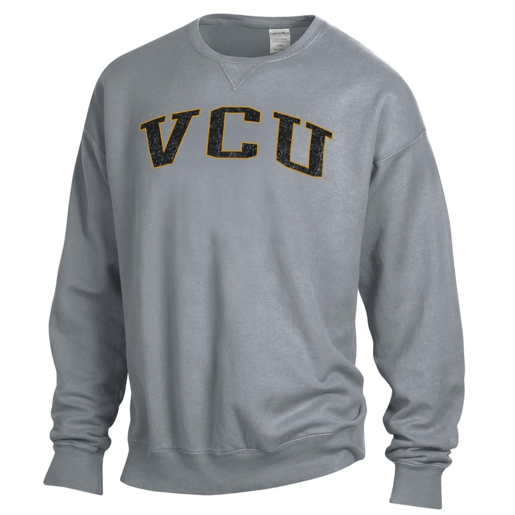 VCU Rams ComfortWash Garment Dyed Fleece Crewneck Pullover Sweatshirt - Gray