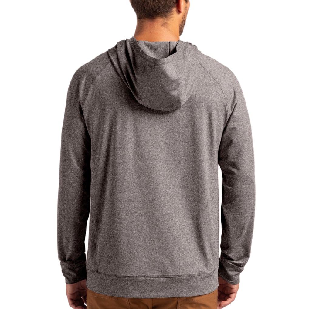 VCU Rams Cutter & Buck Primary Logo Adapt Knit Raglan Pullover Hoodie - Heather Charcoal