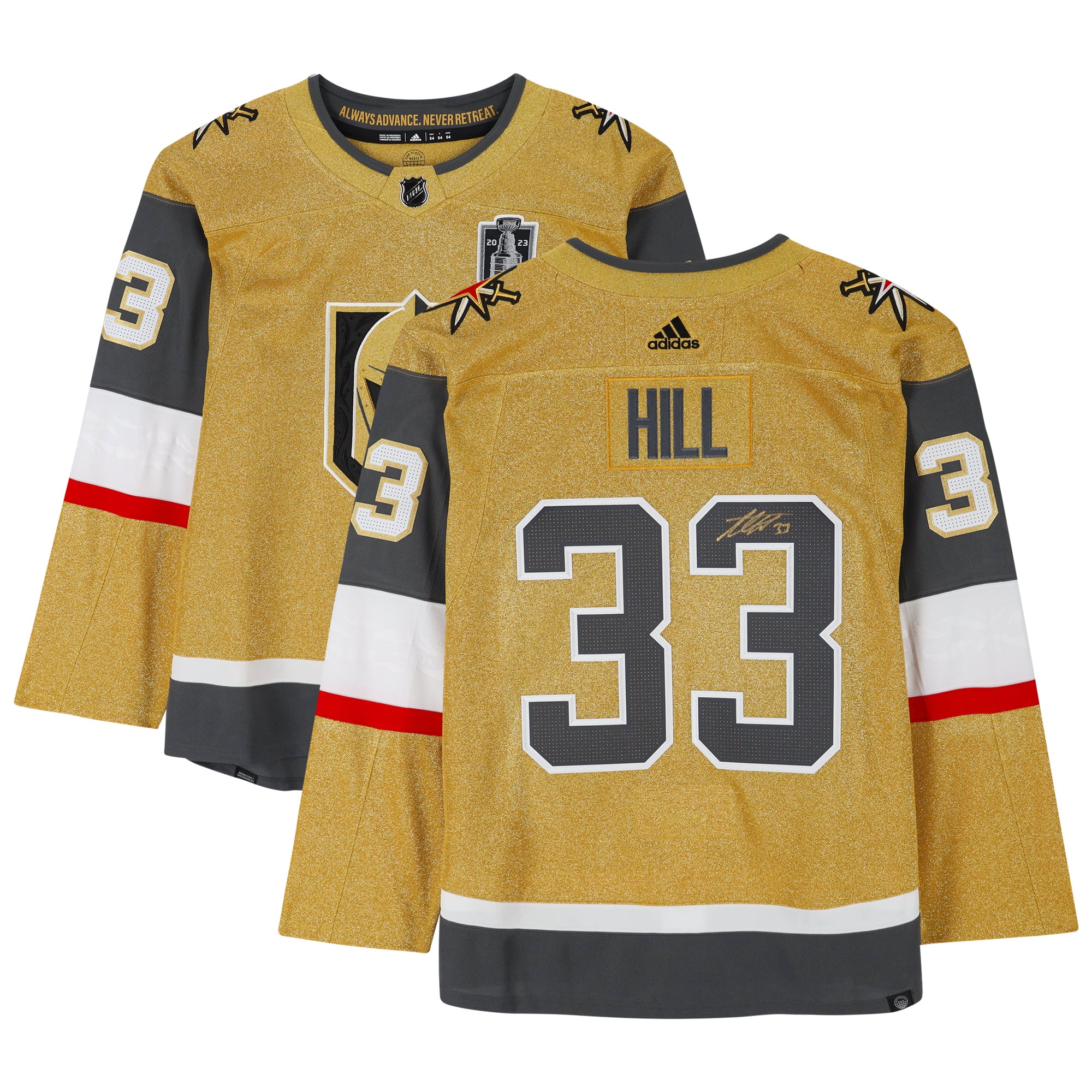 Adin Hill Vegas Golden Knights Autographed Fanatics Authentic Gold 