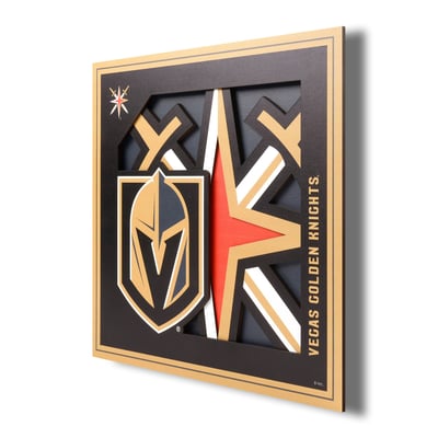 Vegas Golden Knights Fanpoint 12'' x 12'' 3D Logo Wall Art