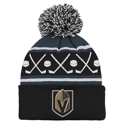 Vegas Golden Knights Infant Face-Off Cuffed Knit Hat with Pom - Black