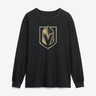 Vegas Golden Knights  Metallic Mascot Long Sleeve T-Shirt - Black