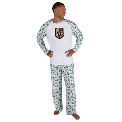 Vegas Golden Knights Concepts Sport Frostbite Holiday Pajama Set - White
