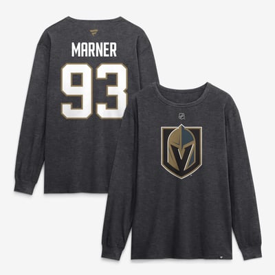 Mitch Marner Vegas Golden Knights Fanatics Authentic Stack Name & Number Long Sleeve T-Shirt - Charcoal