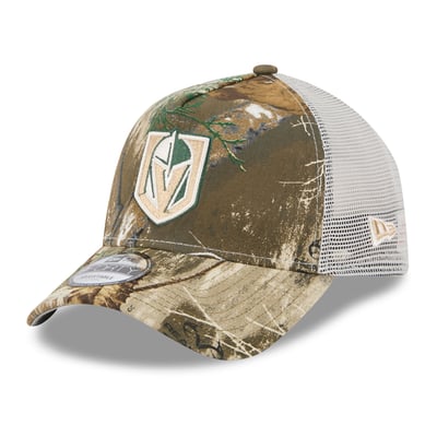 Vegas Golden Knights New Era Real Tree A-Frame 9FORTY Adjustable Trucker Hat - Camo