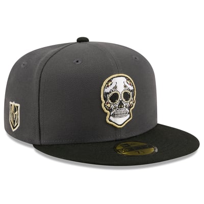 Vegas Golden Knights New Era Dia De Los Muertos 59FIFTY Fitted Hat - Charcoal/Black