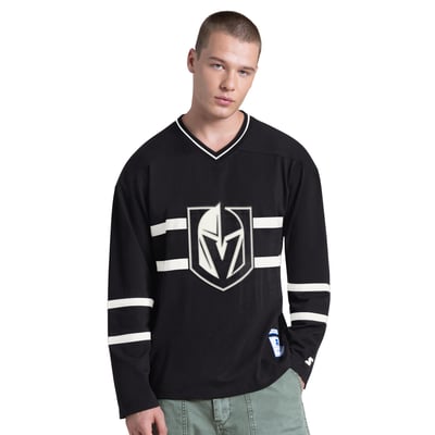 Vegas Golden Knights Starter Line Up Long Sleeve V-Neck T-Shirt - Black