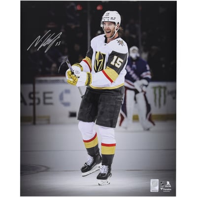 Noah Hanifin Vegas Golden Knights Autographed Fanatics Authentic 16" x 20" White Jersey Celebration Spotlight Photograph