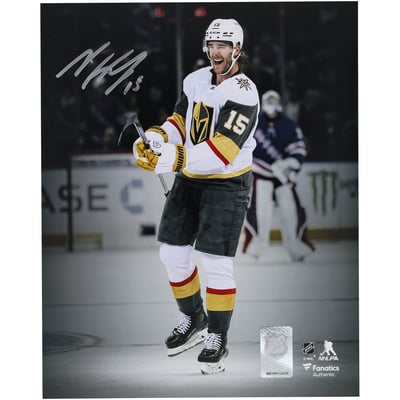 Noah Hanifin Vegas Golden Knights Autographed Fanatics Authentic 8" x 10" White Jersey Celebration Spotlight Photograph