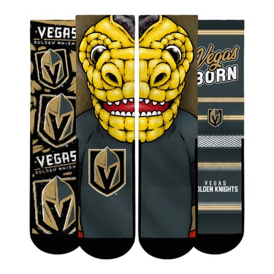  Vegas Golden Knights Rock Em Unisex Fan Favorites Three-Pack Crew Socks Set - Gold