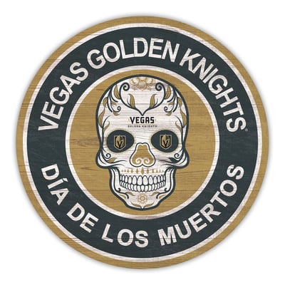 Vegas Golden Knights 12" Sugar Skull Circle Sign