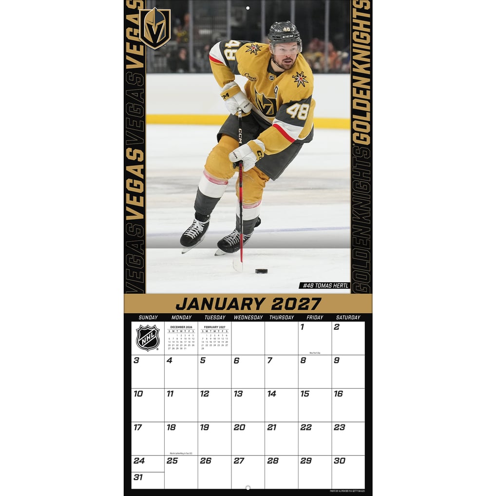 Vegas Golden Knights 2027 12” x 12” Team Wall Calendar