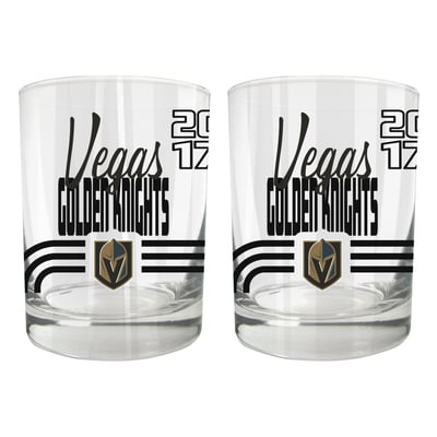 Vegas Golden Knights Two-Piece 12oz. Heritage Rocks Glass Set