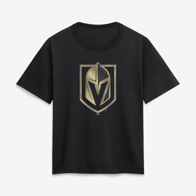 Vegas Golden Knights Women's Metallic Mascot T-Shirt - Black