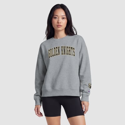  Vegas Golden Knights Champion Women's Applique Crewneck Sweatshirt - Heather Gray