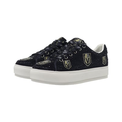  Vegas Golden Knights FABGATING by Cuce Women's Crystal Team Logo Sneakers - Black
