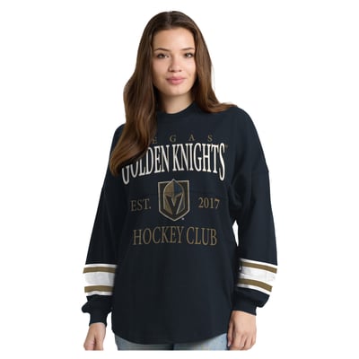  Vegas Golden Knights Fanatics Women's Hockey Club Spirit Jersey Heavyweight Long Sleeve T-Shirt - Black