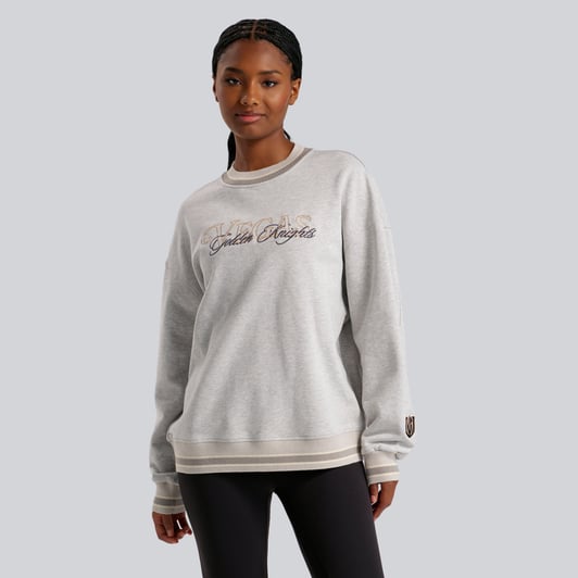 Vegas Golden Knights lululemon Women's Perfectly Oversized Hip-Length Ringer Sweatshirt - Heathered Core Ultra Light Grey