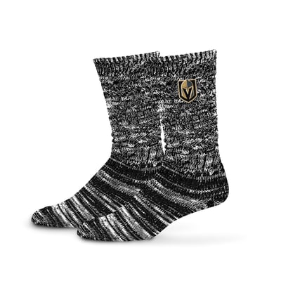  Vegas Golden Knights PRO Compression Women's Slouchy Slub Textured Boyfriend Socks - Black
