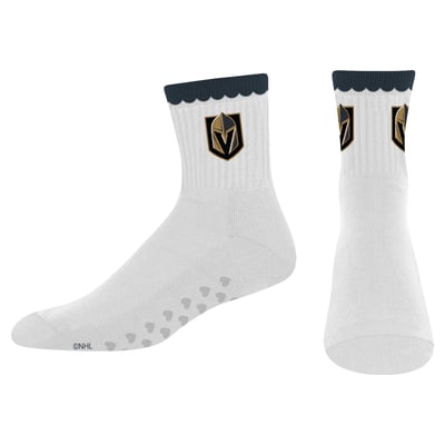  Vegas Golden Knights PRO Compression Women's Heartshape Grippers Yoga-Pilates Quarter Socks - White