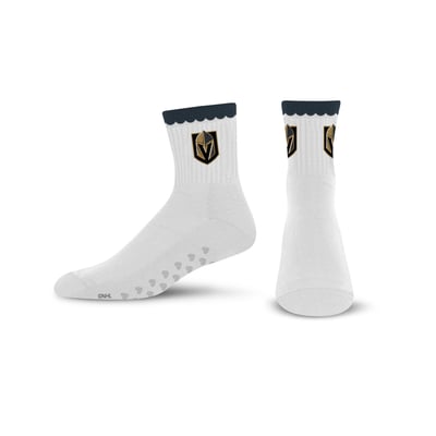  Vegas Golden Knights PRO Compression Women's Heartshape Grippers Yoga-Pilates Quarter Socks - White