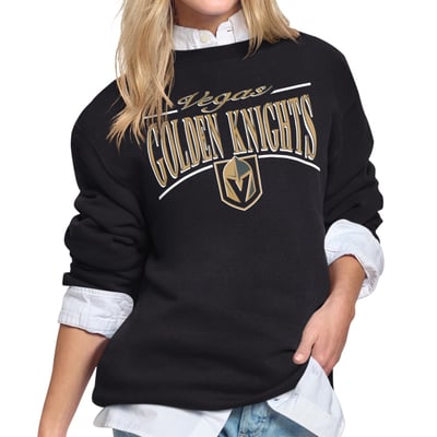 Vegas Golden Knights Starter Women's Arch Stripe Fleece Sweatshirt - Black