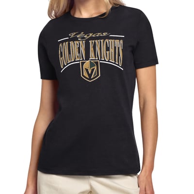 Vegas Golden Knights Starter Women's Arch Stripe T-Shirt - Black