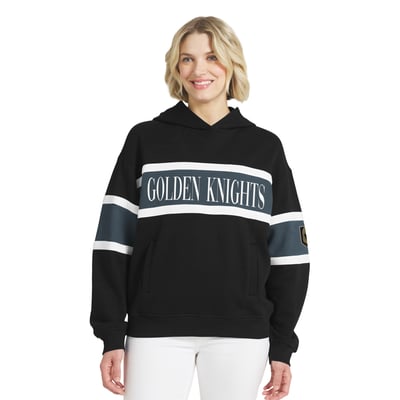  Vegas Golden Knights WEAR by Erin Andrews Women's Colorblock Stripe Hoodie - Black