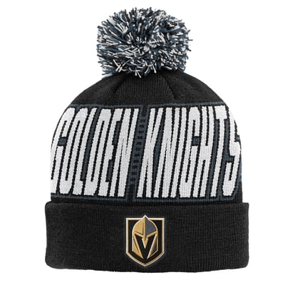 Vegas Golden Knights Outerstuff Youth Cuffed Knit Hat with Pom - Black
