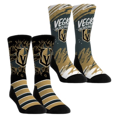  Vegas Golden Knights Rock Em Youth Ice Breaker Two-Pack Crew Socks Set - Gold