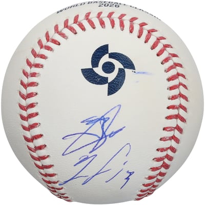 Jackson Chourio & Ronald Acuña Jr. Venezuela Baseball Autographed Fanatics Authentic World Baseball Classic Baseball - Limited Edition #21/25