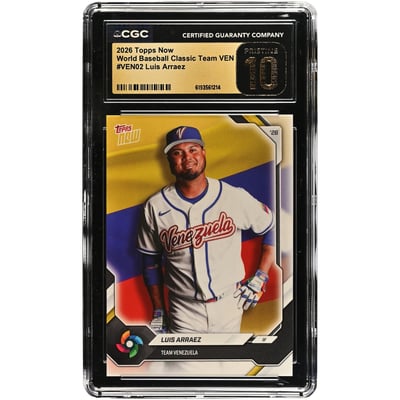 Luis Arraez Venezuela Baseball 2026 Topps Now #VEN02 CGC Authenticated Pristine 10 Card 