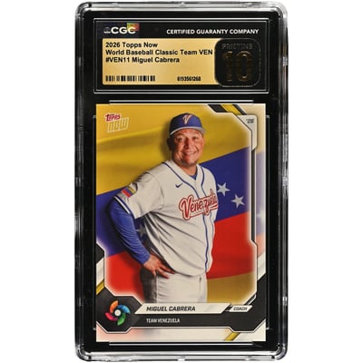 Miguel Cabrera Venezuela Baseball 2026 Topps Now #VEN11 CGC Authenticated Pristine 10 Card 