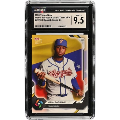 Ronald Acuna Jr. Venezuela Baseball 2026 Topps Now #VEN01 CGC Authenticated 9.5 Card 