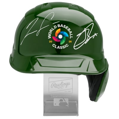 Ronald Acuña Jr. & Jackson Chourio Venezuela Baseball Autographed Fanatics Authentic 2026 World Baseball Classic Champions Replica Batting Helmet - Limited Edition of 25