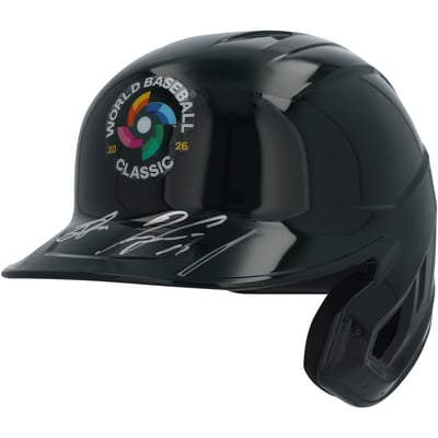 Ronald Acuña Jr. & Jackson Chourio Venezuela Baseball Autographed Fanatics Authentic 2026 World Baseball Classic Champions Replica Batting Helmet - Limited Edition of 25