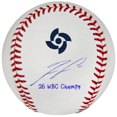 Ronald Acuña Jr. Venezuela Baseball Autographed Fanatics Authentic 2026 World Baseball Classic Champions Baseball with "26 WBC Champs" Inscription