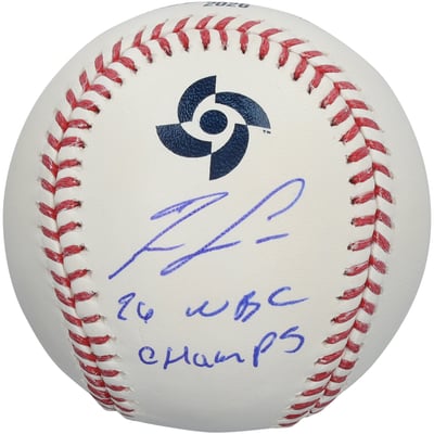 Ronald Acuña Jr. Venezuela Baseball Autographed Fanatics Authentic 2026 World Baseball Classic Champions Baseball with "26 WBC Champs" Inscription