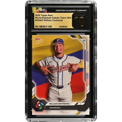William Contreras Venezuela Baseball 2026 Topps Now #VEN03 CGC Authenticated Pristine 10 Card